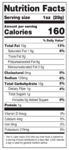 Original Potato Chips Nutrition Facts