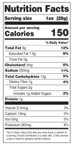 Sour Cream & Onion Potato Chips Nutrition Facts